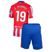 Camisa de Futebol Atletico Madrid Julian Alvarez #19 Equipamento Principal Infantil 2024-25 Manga Curta (+ Calças curtas)